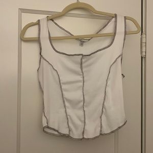 brand new never worn white and brown tank!